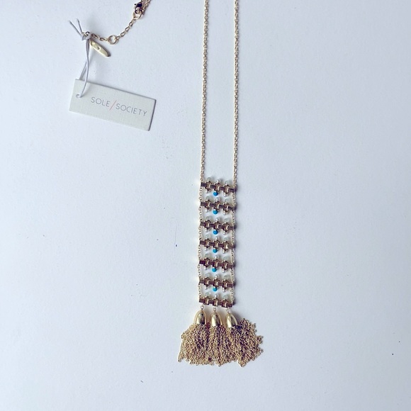 Sole Society Jewelry Sole Society Gold Tassel Beaded Necklace